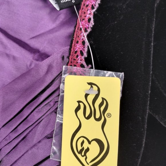 Torrid Size 0 12-14 Black Multi Vintage Bohemian Style Short Puff Sleeve Top - Picture 7 of 8